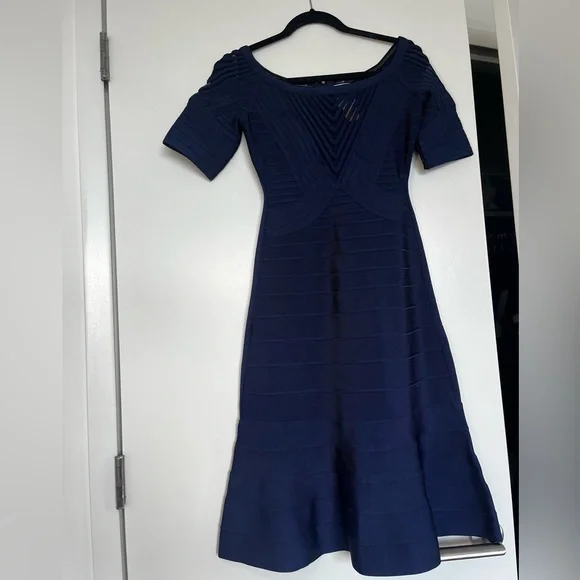 knee length dresses for ladies Hervé Léger // Bandage Midi Dress – VSP Consignment main image 1